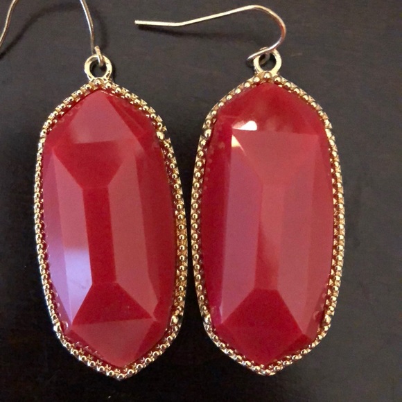 Francesca’s Red and Gold Block Earrings - Picture 1 of 1